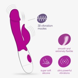 Vibrator met Clitoris Stimulator Mochi Paars en Glijmiddel op Waterbasis Inbegrepen Crushious