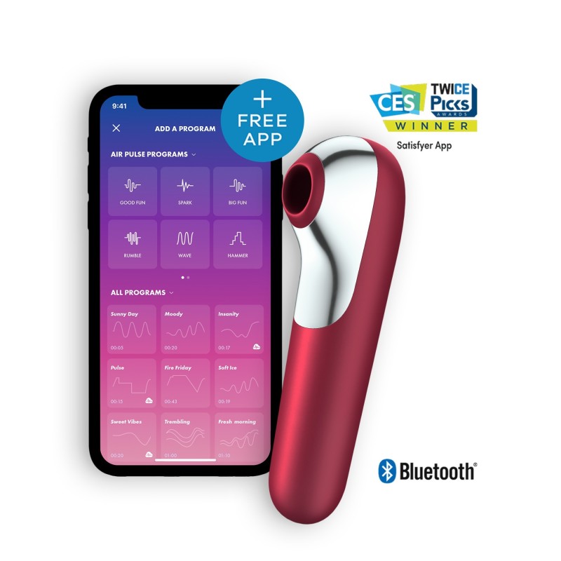 Dual Love -värähtelijä App-ominaisuudella Satisfyer Punainen Dual Love -värähtelijä App-ominaisuudella Satisfyer Punainen