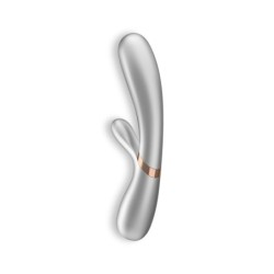 Vibrator Hot Lover z Aplikacijo Satisfyer Srebrn - Šampanjec