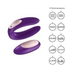 Vibrador Para Casais Double Plus Remote Com Comando E Carregador USB