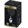 Plug Anal de Prazer Liso Metal Pom Pom Preto Tamanho P