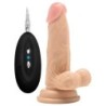 Vibrator Realist cu Testicule Realrock 6'' Alb