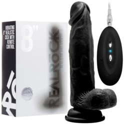 Realistični vibrator z jajčki Realrock 8'' Črn