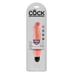 Realistlik vibraator King Cock Vibrating Stiffy 7'' Valge
