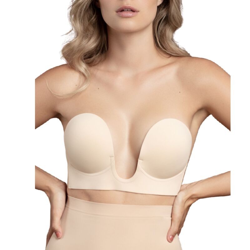 Soutien-gorge sans bretelles en U beige bonnet B