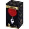 Plug Anale Piacere Liscio Metallo Pompon Rosso Taglia L