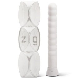 Vit Zig Zag Uppladdningsbar Vibrator med Värme