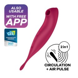 Vibrador Twirling Pro Satisfyer Con Aplicación Connect Rojo