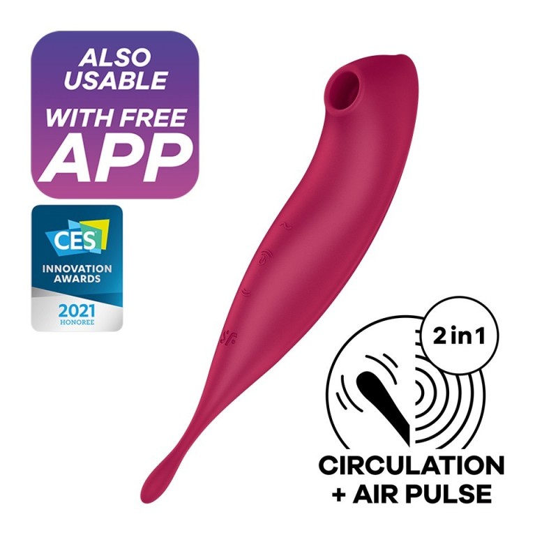 Vibrador Twirling Pro Satisfyer Com Aplicação Connect Vermelho