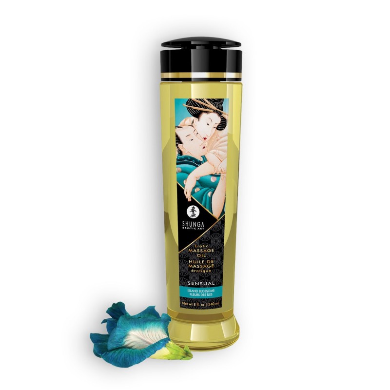 Shunga Sensuell Massageolja Island Blossoms 240ml