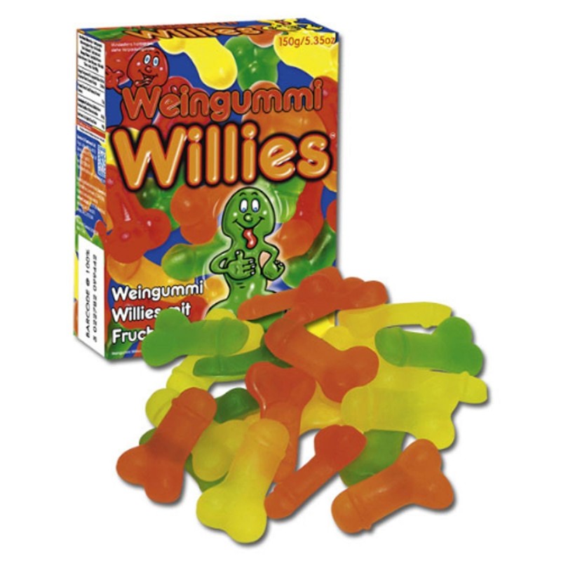 Wijn gummies in de vorm van een penis