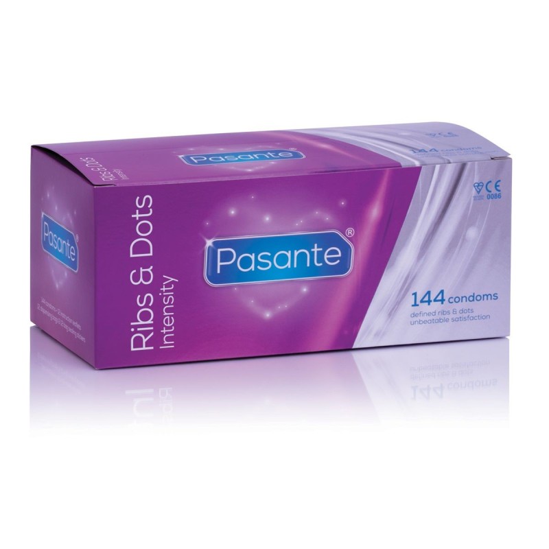 Preservativos Pasante com nervuras e pontos Intensity 144 unidades