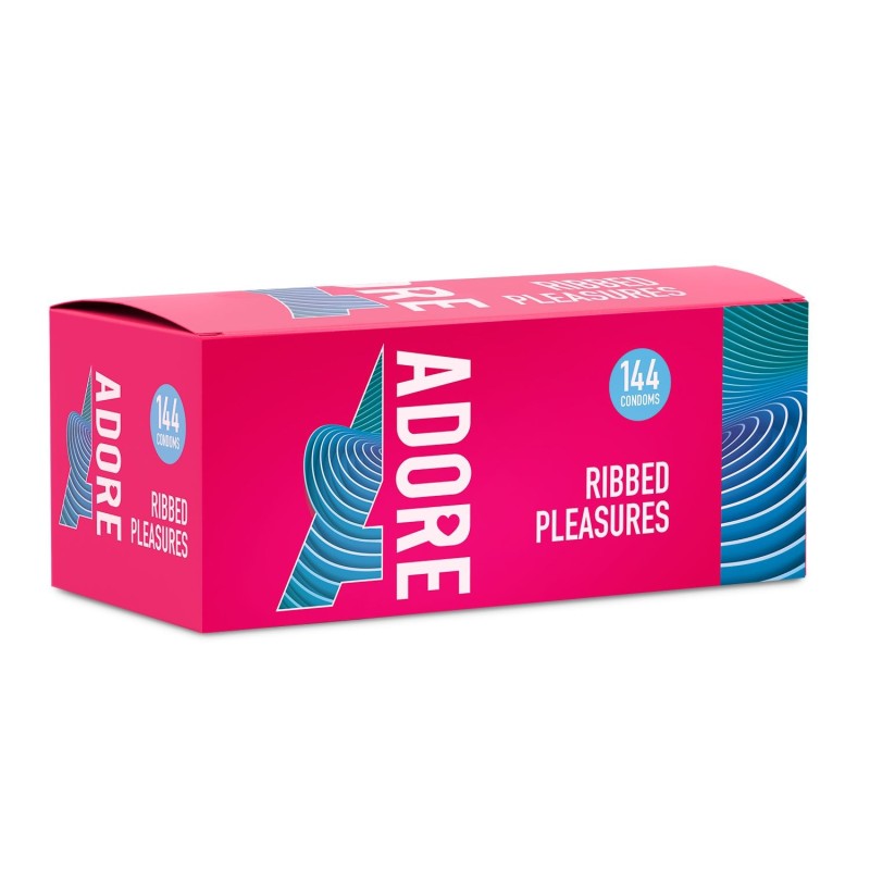Prezerwatywy Adore Ribbed Pleasure 144 sztuki