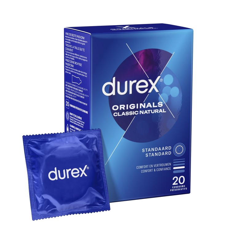 Durex Prezerwatywy Klasyczne Naturalne - 20 sztuk
