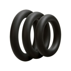 Juego de 3 anillos para pene - Gruesos - Negros
