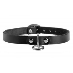 Unisex læder choker med O-Ring