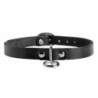 Gargantilha unisex de couro com O-Ring
