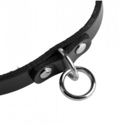 Gargantilha unisex de couro com O-Ring