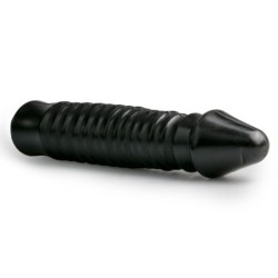 Dildo Mare cu Ax Striat - Negru