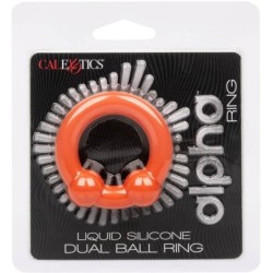 Alpha Anneau Double Balle Orange