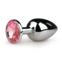 Plug Anal Metálico Plata/Rosa - P