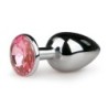 Plug Anale Metallico Argento/Rosa - P