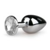 Tappo Anale Metallico Argento/Trasparente - P