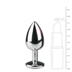 Tappo Anale Metallico Argento/Trasparente - P