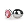 Analplugg i metall silver/rosa - M
