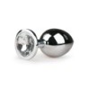 Tappo anale metallico argentato/trasparente - M