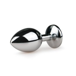 Tappo anale metallico argentato/trasparente - M