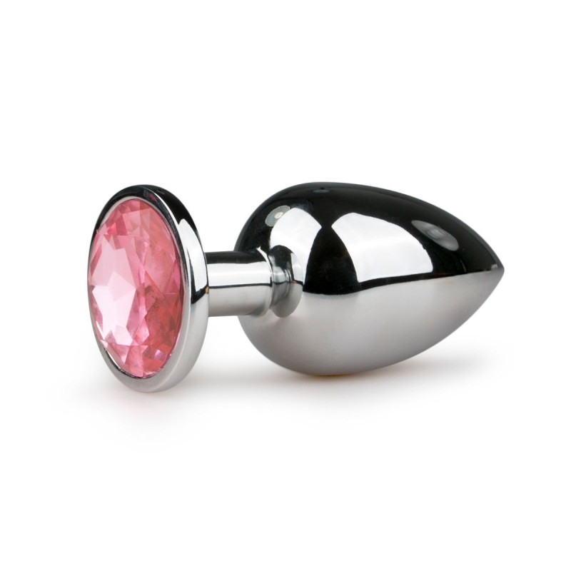 Tappo Anale Metallico Argento/Rosa - L