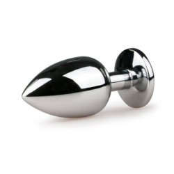 Silver/Pink Metal Anal Plug - L