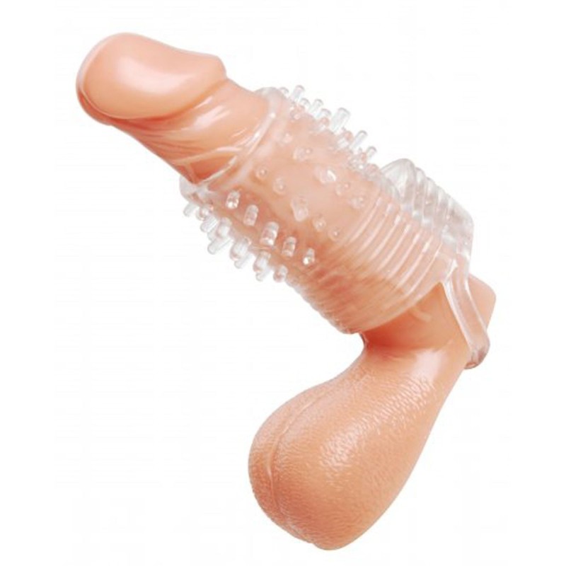 Manșon vibrator texturat pentru erecție Clear Sensations