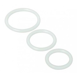 Anelli per pene Trinity in silicone, trasparenti