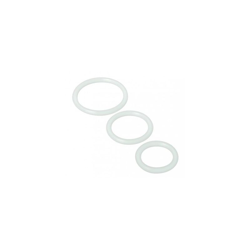 Anelli per pene Trinity in silicone, trasparenti