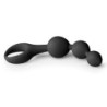 Dildo anale con perle in silicone nero