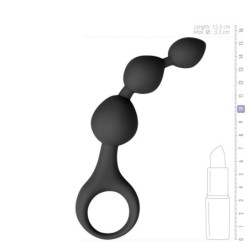 Dildo de cuentas anales de silicona negra