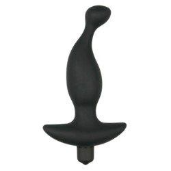 Vibrador de próstata de silicona negra
