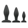 Zwarte siliconen anale buttplug set