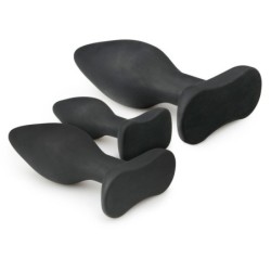Set de dopuri anale negre din silicon