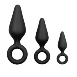 Set de dilatadores anales negros con aro