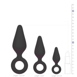Set de dilatadores anales negros con aro
