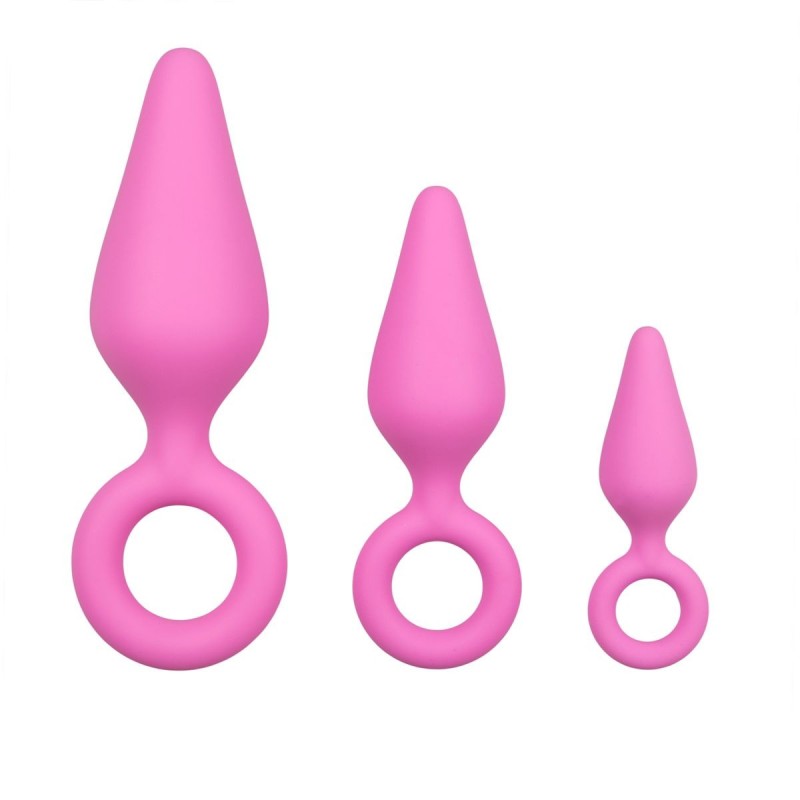 Roze anale plug set met ring