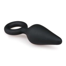 Zwarte anale dildo met ring - Klein