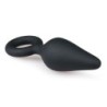 Zwarte anale dildo met ring - Medium