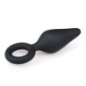 Black Anal Dilator with Ring - Medium