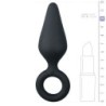 Svart anal dilator med ring - Medium