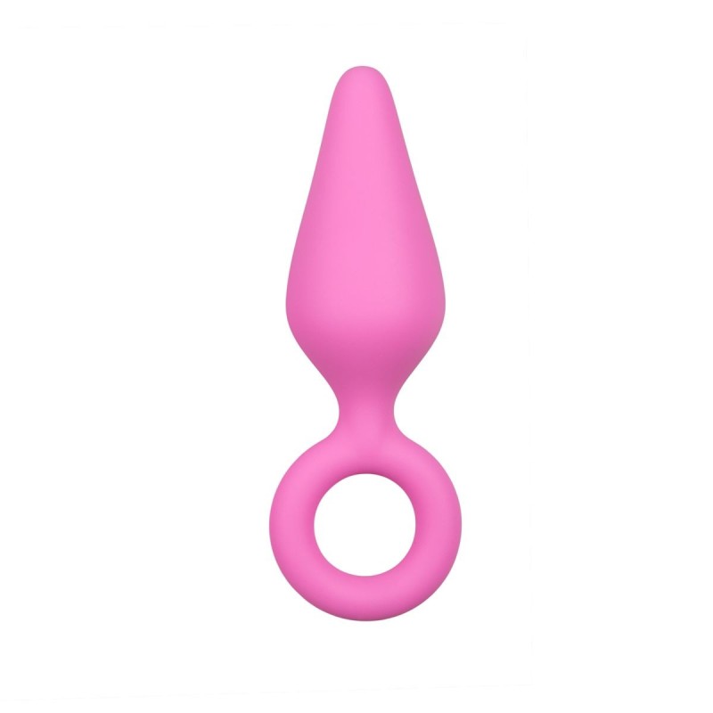 Roze anale dildo met ring - Medium Roze anale dildo met ring - Medium