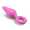 Roze anale dildo met ring - Medium
